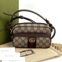 ราคา GUCCI BAGS OPHIDIA 722557 (8745) SHOULDER BAG/CROSSBODY BAG สี Brown ของแท้ 100% (43120536850)