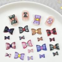 ราคา ฤดูใบไม้ร่วงฤดูหนาวสไตล์ Chanel Bowknot อุปกรณ์แต่งเล็บสามมิติ All-Match Checkerboard Bow Tie เรซิ่น diy สวมใส่เล็บอุปกรณ์เสริม [20 ชิ้น (55502281504)