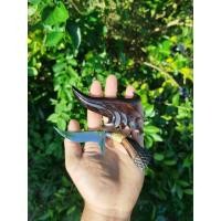 ราคา มีดเดินป่า มีดพับ มีดกลางแจ้ง (มีดเดือยไก่ 3 นิ้ว งานตีเหล็กก้านวาล์ว ไม้ขาวดำ (27775095513)