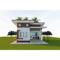 ราคา แบบบ้านสวยๆทรงโมเดิร์น 2 ห้องนอน 1 ห้องน้ำ (M02-2RE) (27427213545)