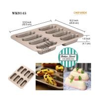 ราคา พิมพ์ CHEFMADE รหัส WK9145 พิมพ์ Hotdog 8 หลุม เคลือบเทฟลอนสีทอง (9393453989)