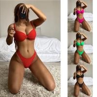 ราคา [BKN1557] <AU> BREAST CUP BIKINI SET BLACK/RED/BLUE/NEON PINK (WITH FRAME) (24996435718)