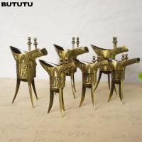 ราคา ขวดไวน์ บูตูตู,ถ้วยไวน์สามขาอัลลอย,วินเทจโกลเด้นโบราณจักรพรรดิจีนเหล้ากุณโฑ (28190156170)