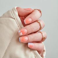 ราคา เล็บปลอม ทรงสี่เหลี่ยม สีชมพู สีฟ้า สีขาว 24 ชิ้น ต่อกล่อง R739 (22228796822)