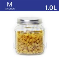 ราคา M Kitchen ขวดโหลแก้วทรงเลี่ยมฝาดีบุก ขนาด 1L (1870597765)