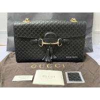 ราคา Gucci Emily Gucissima Medium Bag (Black) (24009176615)