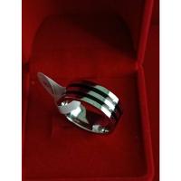 ราคา แหวน เบอร์ 8 แหวนผู้ชาย สแตนเลสแท้ เงิน ตัดลายเส้นสีดำ คู่ ใส่เที่ยว เท่ ๆ สินค้าลดราคา เคลียร์สต๊อก (25332241623)