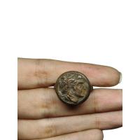 ราคา แหวนแกะสลัก กรีกโบราณ แหวนโบราณ ขนาด 57 ทรงกลม Rare Unique Greek alexander the Great Bronze Ring Size 54 or 7US (43354545386)
