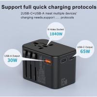 ราคา 65W PD Dual Type C GAN Universal Socket Travel USB Adapter Wall Charger (40205871251)