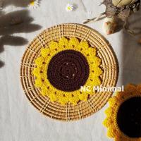 ราคา NC Minimal Crochet Coaster Sunflower 5" พร้อมส่ง ที่รองแก้วผ้าถักโครเชต์ ขนาด 5 นิ้ว ไหมพรมถัก งานแฮนด์เมด พร็อพถ่ายรูป (19339720213)