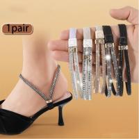 ราคา สายรัดข้อเท้า ประดับคริสตัล พลอยเทียม กันหลุด ถอดออกได้ สําหรับรองเท้าส้นสูง 1 คู่ (27268675720)