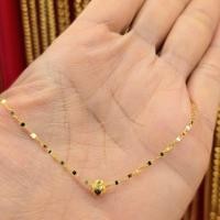 ราคา สร้อยคอทองแท้ 18K น้ำหนัก 1.72 กรัม ยาว 43 ซม. ลายแฟนซีเล่นไฟ มีลูกปัดทองตรงกลาง ใส่ดูเก๋ก็หรูหรา (44371874771)
