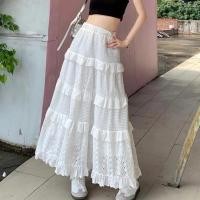 ราคา ตาไก่กระโปรงผ้าฝ้าย Casual Plain Ruffle Hem A-Line กระโปรงยาวสําหรับผู้หญิงกระโปรงแฟชั่นเอว 32-50 ซม.สะโพก 65 ซม.ความยาว 9 (55002382589)