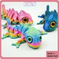 ราคา โมเดลกิ้งก่าพิมพ์ SIMON, แอ็คชั่นกิ้งก่าเคลื่อนย้ายได้หลากสี, ของตกแต่งเดสก์ท็อปตุ๊กตากิ้งก่าละเอียด PLA หลายข้อต่อ (27139810661)