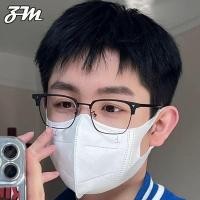 ราคา แว่นตาแฟชั่น แว่นสายตาสั้น Piushuai แว่นตาป้องกันแสงสีฟ้า กรอบแว่นครึ่งขอบสไตล์เรโทรสำหรับผู้ชาย (22381112694)