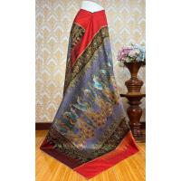 ราคา ผ้าไหมมัดหมี่ ผ้าไหมแท้ทอมือ งานเขียนทอง งาน 3 ตะกอ มีหน้านาง ลายนกยูง พื้นสีม่วงอมเทา (40010079507)