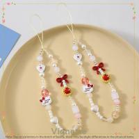 ราคา [Vignette] - Bow Red Apple Bead Phone Chain Girl Creative Lanyard Camera (43462710831)
