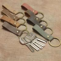 ราคา Leather Crazy Pure Keychain Crazy Horse Leather Ring Key Ring Small Gift _ cataige.th (42820728509)