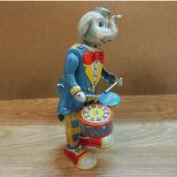 ราคา ช้างตีกลอง โบโซ่ละครสัตว์ ไขลาน สังกะสี ทินทอย Elephant Drummer Wind up Tin Toys (มือสอง) T.K TOYS​ Japan 19ซม. (25813615121)
