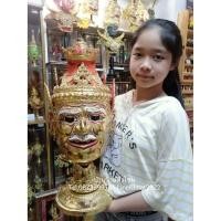 ราคา เศียรครู พ่อแก่ ฤาษี ขนาดครอบ งานกระดาษ (ไม่ใช่งานหล่อเรซิ่น) ทองเค ประดับเพชร ฟรีขาตั้งสีแดง เศียรเทพ หัวโขน (3036951650)