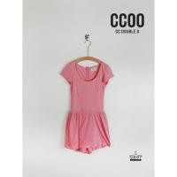 ราคา [พร้อมจัดส่ง] จั๊มสูทผู้หญิงขาสั้น คอกลมแขนสั้น CC OO สีชมพู มีซิปด้านหลัง สภาพ85% ผ้าเป็นขนเล็กน้อย (40361191497)