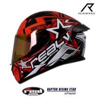 ราคา หมวกกันน็อค REAL Helmet Raptor Rising Star ดำแดง (18855624630)
