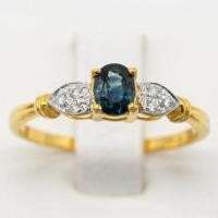 ราคา แหวนพลอยแกมเพชร แหวนเพชร แหวนทองเพชรแท้ ทองแท้ 37.5% (9K) PL111 (28472571705)