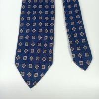 ราคา เนคไทมือสอง Vtg Ralph Lauren Men's Tie Blue Silk Design Hand Made (44464031070)