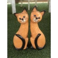 ราคา 1 คู่ แมวไม้แกะสลัก แมวคู่ ตุ๊กตาไม้แกะสลักรูปแมว สูง 53 ซม. ไม้แกะสลักน้องแมว ของตกแต่งบ้าน ตุ๊กตาแกะสลัก ตุ๊กตาไม้ (15588315628)