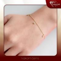 ราคา นคร เจมส์ สร้อยข้อมือเพชรแท้ ทองคำแท้14K(ทอง58.5%)ฝังเพชรแท้รอบตัวเรือน ขายได้ จำนำได้ พร้อมใบรับปร (27626189669)