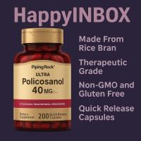 ราคา Piping Rock Policosanol 40mg 200 Capsules | From USA (52602134181)