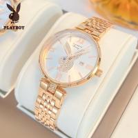 ราคา PLAYBOY นาฬิกาข้อมือผู้หญิง กันน้ำ 100% แท้แฟชั่น สายสเตนเลส นาฬิกาควอตซ์ ของขวัญวันเกิดผู้หญิง สไตล์เรียบง่าย นาฬิกาผู้หญิง L2054 (13714661333)