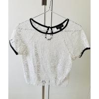 ราคา Topshop flower lace crop top white us4 แท้% (9655396667)