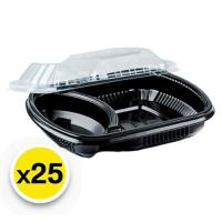 ราคา Aro เอโร่ กล่องอาหารพีพีสีดำ 2ช่อง พร้อมฝา 900มล. (25ชุด) กล่องอาหารพลาสติก กล่องพลาสติก (42670782690)