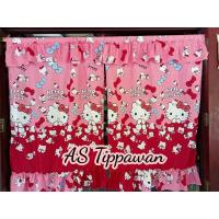 ราคา ม่านหน้าต่าง(2บานคู่) เนื้อผ้า คอตตอล เกรดA ลายคิตตี้ทูโทน (8776794820)
