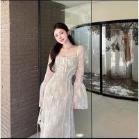 ราคา ส่งต่อ ชุดเดรสลูกไม้ยาว ชุดลูกไม้สีขาว เดรสลูกไม้ (26305889226)