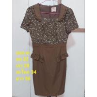 ราคา เดรสสีน้ำตาล มือสอง เสื้อลายดอก (23274880973)