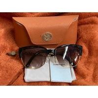 ราคา Tory Burch แท้มือสอง แว่นกันแดดทรงแคทอายเลนส์สีชาไล่สี TY6032 3016/71 56-18-140 tortoise and gold rim sunglasses (26932129664)