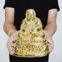 ราคา พระสังกัจจายน์มหาลาภ ประทับนั่งบนดอกบัวมังกรคู่ เนื้อทองเหลืองชุบผิว(หน้าตัก3นิ้ว สูง15ซม.)ปลุกเสกเสาร์ 5 (8595678810)