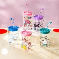 ราคา HelloKitty แก้วแก้วพร้อมฝาปิดฟาง ความจุสูง แก้วกาแฟ (41058340501)