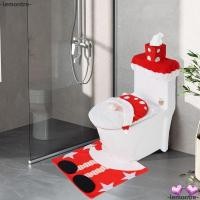 ราคา ฝารองนั่งชักโครก LEMONTRE, ผ้าคลุมฝาชักโครกคริสต์มาสโพลีเอสเตอร์น่ารัก, กวางเอลก์พิมพ์ DIY Snowman ชุดฝาชักโครก Home (41526954557)