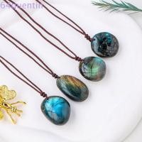 ราคา QHENTIN จี้ Labradorite ธรรมชาติ, หินดิบขัดสไตล์ชาติพันธุ์คริสตัล Labradorite Pendent, Moonlight จี้ประณีตด้วยเชือกธรรมชาติการฝึกอบรมหินตกแต่งบ้าน (50600310043)