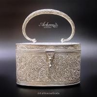 ราคา กระเป๋าเงิน กระเป๋าถือตอกลายเงินแท้ 92.5% ลายทอง กระเป๋าเงินแท้ (14601508418)