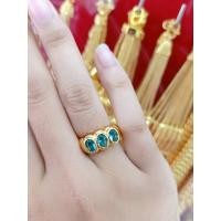 ราคา แหวนพลอยสามเม็ดสีฟ้า (16990346873)