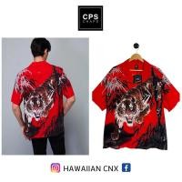 ราคา เสื้อฮาวาย CPS CHAPS มือหนึ่งป้ายห้อย ลายเสือ “TIGER” สีแดง (21480722754)