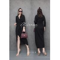 ราคา Code : 00210.8 เดรสออกงานสีดำ เดรสคอวีอกไขว่ งานป้าย mirrorsister (7917418031)