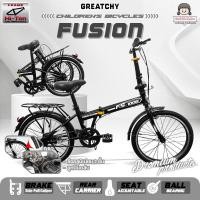 ราคา {Greatchy} จักรยานพับได้ Fusion ขนาด 20 นิ้ว เฟรมHi-ten Steel แข็งแรงทนทาน พับเก็บได้ (40426704407)