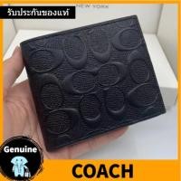 ราคา จัดส่งทันที แท้% Coach กระเป๋าสตางค์ผู้ชาย F74929 กระเป๋าสตางค์แฟชั่น ลวดลายดอกไม้เก่าคลาสสิค กระเป๋าสตางค์ใบสั้น (13258339582)