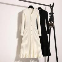 ราคา ขนาดบวกขนาดบวกชุดถักสดที่เรียบง่ายสลิมมิ่งจีบเสื้อกันหนาวชุดฤดูใบไม้ร่วงฤดูหนาวมาใหม่เสื้อผ้าสตรี (52750194352)