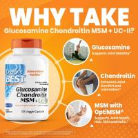 ราคา UCII สุขภาพข้อเข่า Doctor's Best, Glucosamine Chondroitin, MSM, 90 Veggie Capsule (21764926883)
